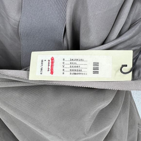 ANTHROPOLOGIE VA ET VIEN BHLDN Strapless Mini Dress Womens 4 Gray Tulle Pleat - Picture 13 of 13
